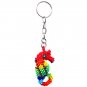 Rainbow Seahorse Seed Bead 3D Figurine Keychain Handmade Gift Animal Accessories