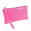 Snakeskin Pattern Hot Pink Wristlet/Clutch Purse PU-80087