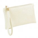 Snakeskin Pattern White Wristlet/Clutch Purse PU-80089