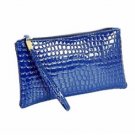 Snakeskin Pattern Blue Wristlet/Clutch Purse PU-80090