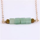 Square Green Stone Pendant Necklace NL-12348