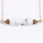 Square White Stone Pendant Necklace NL-12349