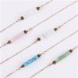 Square White Stone Pendant Necklace NL-12349