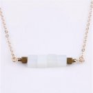 Square Clear Stone Pendant Necklace NL-12350