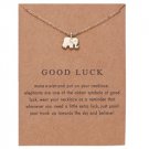 Gold "Good luck" Elephant Pendant Necklace NL-11914