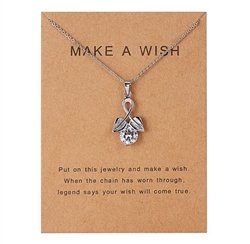 Silver "Make A Wish" Pendant Necklace NL-11794