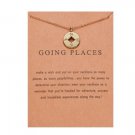 Gold "Going Places" Compass Pendant Necklace NL-11796