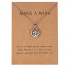 Silver "Make A Wish" Rhinestone Pendant Necklace NL-11800