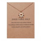 Gold "Good Vibes Only" Sun Pendant Necklace NL-11801