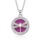 Silver Rhinestone Dragonfly Locket NL-12171