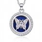Silver Rhinestone Butterfly Locket NL-12172