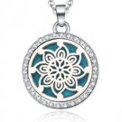 Silver Rhinestone Flower Locket NL-12173