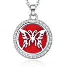 Silver Rhinestone Butterfly Locket NL-12239