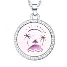 Silver Rhinestone Beach Locket NL-12243
