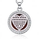 Silver Rhinestone Heart Locket NL-12244