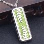 Silver Rectangle Leaves Locket NL-12163