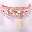 Pink Stretchy Stacker Bracelets (set of 9) BA-12949