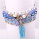 Blue Stretchy Stacker Bracelets (set of 9) BA-12952