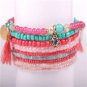 Hot Pink & Seafoam Green Stretch Bracelets (set of 9) BA-12975
