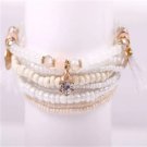 White Stretch Bracelets (set of 9) BA-12973