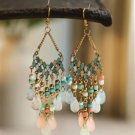 Long Gold Beaded Earrings (Multi-colored) ER-15722