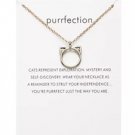Gold Purrfection Kitty Pendant Necklace NL-12313
