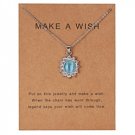 Silver "Make a Wish" Rhinestone Pendant Necklace NL-11799