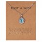 Silver "Make a Wish" Rhinestone Pendant Necklace NL-11799