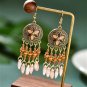 Peach Beaded Earrings ER-15954