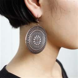 Large Round Copper Patterned ER-15127