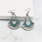 Hammered Silver with Blue Detail ER-15098
