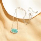 Silver Necklace with Blue Druzy Pendant NL-12503