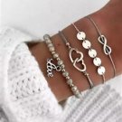 Silver & Gray with Hearts and Infinity Charms (set of 4) BA-13171