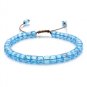 Aqua Blue Square Glass Beaded Bracelet BA-12900