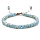 Green & Teal Square Glass Beaded Bracelet BA-12902