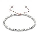 Silver Square Glass Beaded Bracelet BA-12903
