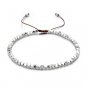 Silver Square Glass Beaded Bracelet BA-12903