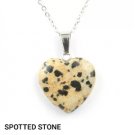 Spotted Stone Heart Pendant Necklace NL-12273