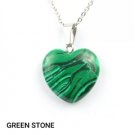 Green Stone Heart Pendant Necklace NL-12274