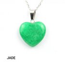 Jade Stone Heart Pendant Necklace NL-12275