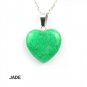 Jade Stone Heart Pendant Necklace NL-12275