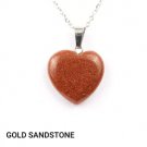 Gold Sandstone Heart Pendant Necklace NL-12277