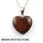Brown Spotted Heart Pendant Necklace NL-12279