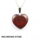 Red/Brown Heart Pendant Necklace NL-12286
