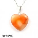 Red Agate Heart Pendant Necklace NL-12288