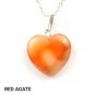 Red Agate Heart Pendant Necklace NL-12288