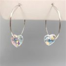 Crystal AB Heart Hoops ER-15947