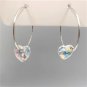 Crystal AB Heart Hoops ER-15947