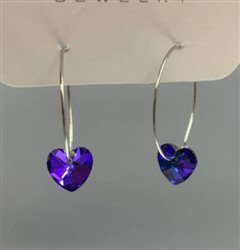 Blue Heart Hoops ER-15946