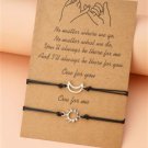 Silver Sun & Moon Friendship Bracelets (set of 2) BA-13177